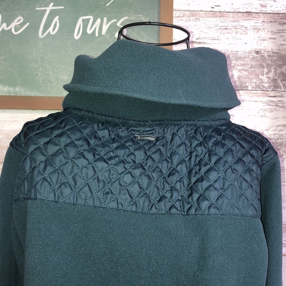 Columbia blue cowl neck sweatshirt size medium fleece quilted pattern fleece​​ - Picture 7 of 7